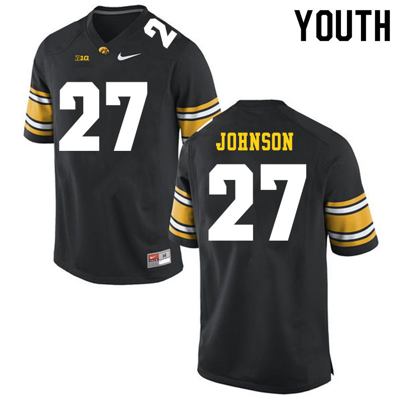 Youth #27 Jack Johnson Iowa Hawkeyes College Football Jerseys Sale-Black